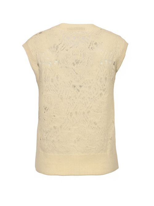 Canotta in pizzo di lana e alpaca D. Exterior | 612663LATTE